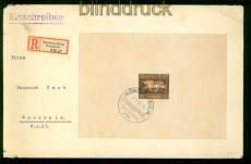 dt. Reich Mi # Block 4 auf R-Brief SSt. Mnchen-Riem 1936 (56909)
