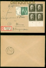 dt. Reich Mi # 864 (4) + 866 MiF R-Brief Wiesbaden 30.5.1944 nach Weimar (56889)