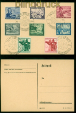 dt. Reich Mi # 888/93 und 897/98 SSt. Innsbruck 13.7.1944 auf Vorlagekarte(56889
