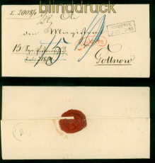 dt. Reich Postvorschuss Auslagenbrief Stettin 8.10. nach Pollnow (56911)