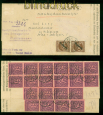 dt. Reich Dienst Mi #  80 (2) + 73 (20) Orts-Zustellungsurkunde 2.8.1923 (56914)