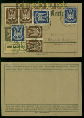 dt. Reich Mi # 265 (4) + 267 (3) MiF LuPo-DS-Karte Mnchen 23.8.1923 Hamb(56921)