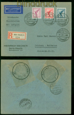 dt. Reich Luftpost-Drucksache-Einschreiben Halle 23.1.1930 nach Duisburg (56926)
