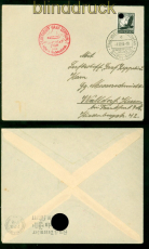 dt. Reich Mi # 537 y EF Zeppelinbrief Sudetenlandfahrt waager Riffelung (56928)