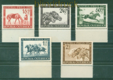 sterreich Mi # 785/89 postfrisch vom Unterrand Pferderennen (56829)