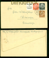 dt. Reich Mi # W 63 in MiF Fernbrief Rudolstadt 18.9.1937 nach Meiningen (56943)
