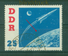 DDR Mi #  867 I gestempelt Raumschiff Wostock 2 Plattenfehler (56702)