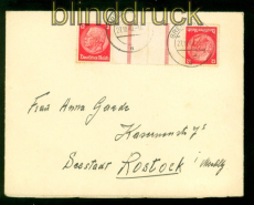 dt. Reich Mi # KZ 23.2 EF auf Fernbrief Greifswald 27.10.1940 nach Rostock(56951
