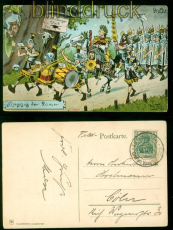 dt. Reich Mi # 85 II EF 5 Pfg. Germania Karikatur-AK Siegeszug der Rmer (56857)