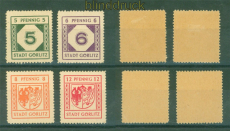 Lokalausgaben Grlitz Mi # 1 + 2 ungebraucht Falz Mi # 3 + 4 postfrisch (57143)