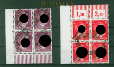 Lokalausgaben Meien Mi # 32 b und 33 gestempelte 4er-Blcke vom Eckrand (57183)