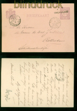 Niederlande GSK P 8 mit Langstempel Overschie 5.6.1888 nach Rotterdam (57246)