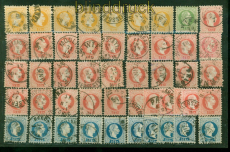 �sterreich kleines Lot von 48 gestempelten Marken der Ausgabe 1867 (57250)