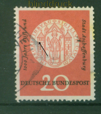 Bund Mi #  255 II gestempelt Plattenfehler Steinfge fehlt (57267)