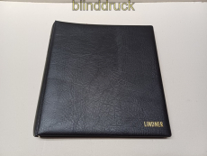 Lindner schwarzer Ringbinder 1104-S  mit 28 schwarzen Omnia-Bltter (57516)