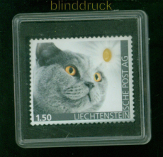 Liechtenstein Edelstein-Briefmarke postfrisch Motiv Katze (57897)