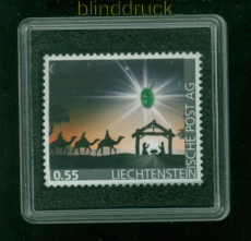 Liechtenstein Edelstein-Briefmarke postfrisch Motiv Weihnachten (57895)