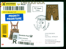 sterreich Mi #  3231 Lederhose auf Auslands-Einschreiben vom Ersttag (57316)