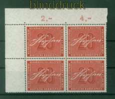 Bund Mi #  227 postfrischer 4er-Block Eckrand ob li Heinrich von Stephan (57428)