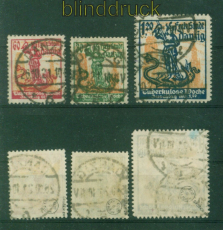 Danzig Mi #  90/92 gestempelt Tuberkulose-Woche geprft Gruber BPP (57441)