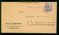 SBZ Mi # 153 x EF auf Drucksache Oschatz 23.10.1945 nach Wahnfried (57359)