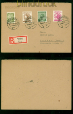 Plauen Mi # 3 und 5 in MiF mit 4 Werten SBZ R-Brief Zwickau 23.1.1946 (57363