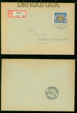 DDR Mi #  353 U EF aus Gedenkheft R-Brief Weimar 25.10.1953 n Lebenstedt (57353)