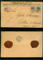dt. Reich Mi # 46 und 50 MiF auf Wertbrief Dessau 3.1.1900 nach Clln (57331)