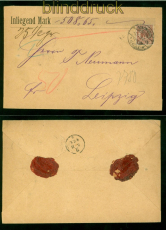 dt. Reich Mi # 50 EF auf Wertbrief Schnheide 4.11.1896 nach Leipzig (57333)