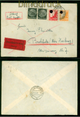 dt. Reich Mi # 536 x, 530 x + 2 x 512 X Eilbotenbrief Liebenau 9.3.1939 (57339)
