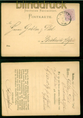 dt. Reich Mi # 40 EF auf Vordruck-Postkarte Mainz 11.2.1883 nach Biebrich(57345)