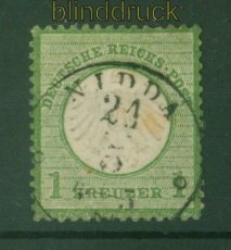 dt. Reich Mi #   7 gestempelt 1 Kreuzer grn Thurn & Taxis Stempel Nidda (57367)
