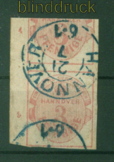 Hannover Mi #  6 RZ gestempelt senkrechtes Paar mit Reihenzhler (57368)