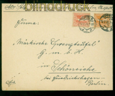 Oberschlesien Mi # 16 und 20 MiF Oppeln 10.7.1920 nach Schneiche (57642)