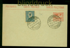 Oberschlesien GSK P 3 und # 10 MiF blanko Stempel Bielschowitz 12.4.1920 (57557)