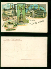 Dortmund Litho-AK vier Ansichten ungebraucht (d10321)