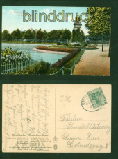 Dortmund farb-AK Kaiser-Wilhelm-Hain Bahnpost Oberhausen ca. 1912 Lingen(d10323)