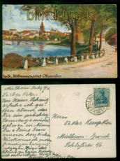 Lyck farb-AK Abstimmungsgebiet Ostpreussen Ortskarte Mhlheim 21.6.1921 (d10330)