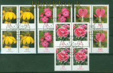 Bund Mi # 2524, 2529, 2547 und 2694 Blumen 4er-Blcke Sonderstempel Berlin(57899