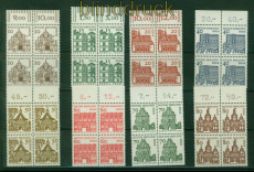 Berlin Mi # 242/49 postfrisch 4er-Blcke vom Oberrand  Kleine Bauwerke (57985)