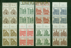 Berlin Mi # 242/49 postfrisch 4er-Blcke vom Oberrand  Kleine Bauwerke (57986)