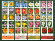 Bund Mi # 2434/2669 gestempelt Blumen als waagerechte Paare (57979)