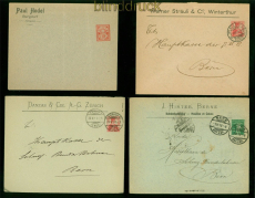 Schweiz 11 Ganzsaschenumschl�ge Firmenzudruck 1909 -1911 meist gestempelt(57952)