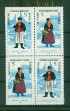 DDR Mi # 1074/75 WZd 144 + 145 postfrischer 4er-Block Volkstrachten (I) (57921)