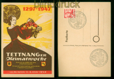 franz. Zone Wrttemberg Sonderpostkarte Tettnanger Woche SSt. 1948 Mi # 18(57939