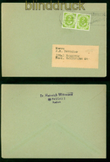Bund Mi #  123 (2) MeF waager. Paar Drucksache Passau 7.1.1954 n Hannover(57941)