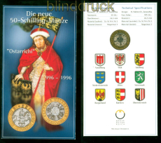 sterreich 50 Schilling Mnze Ostarrichi im Folder 1000 Jahre sterreich (57879)