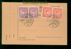 Ungarn Mi #  188/89 (2) Vorlagekarte mit Krnungs-Ersttagsstempel (57880)