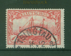 Kiautschou Mi # 34 I A gestempelt 1/2 Dollar Kaiseryacht mit Wasserzeichen(53605
