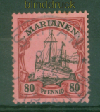 Marianen Mi # 15 gestempelt 80 Pfennig Schiffszeichnung (58284)